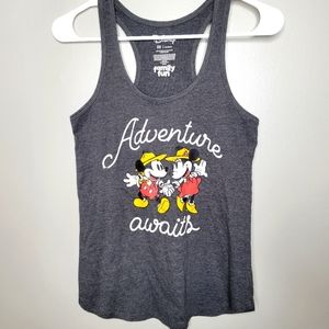 Disney Gray Juniors Mickey & Minnie Racerback Tank Top XS